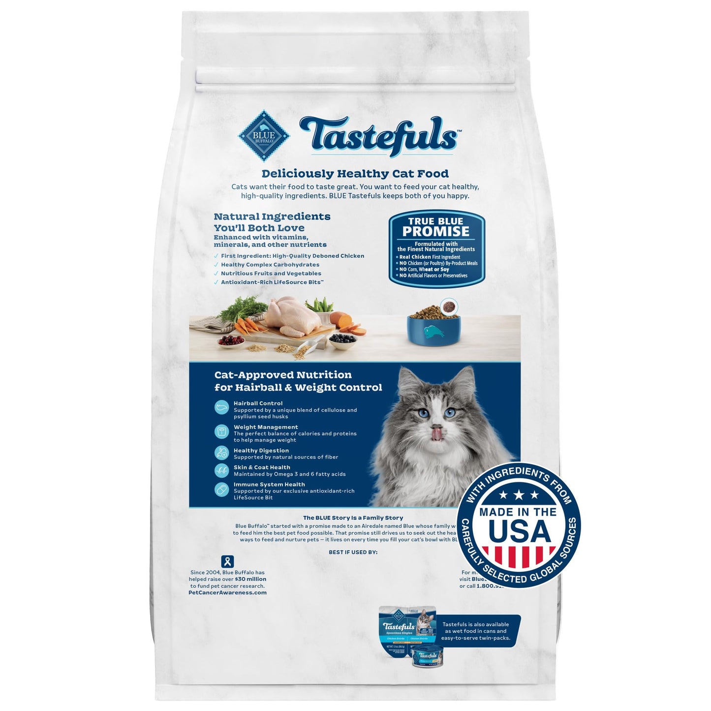 Dry Cat Food for Weight Management & Hairball Control