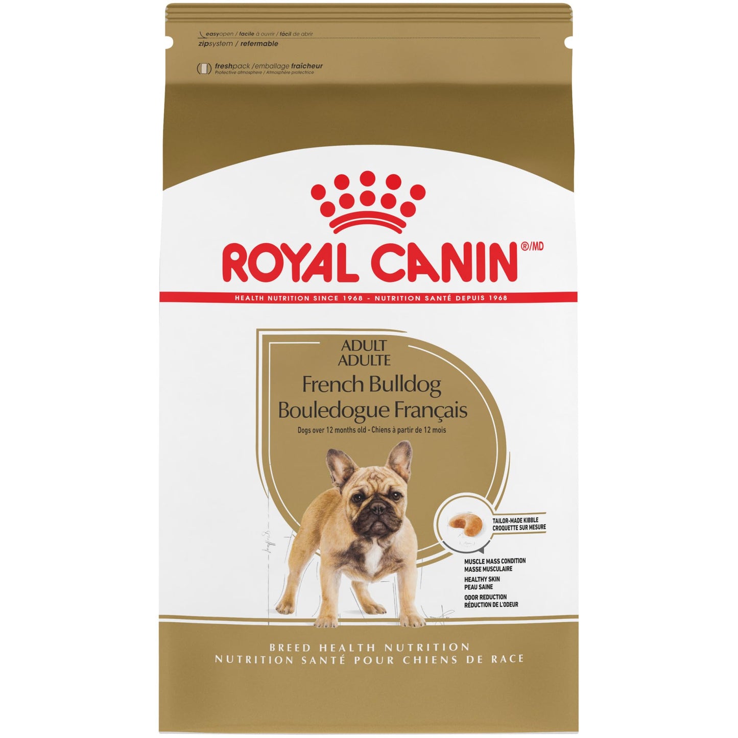 Croquettes pour chien Santé Nutrition Bouledogue Français Adulte