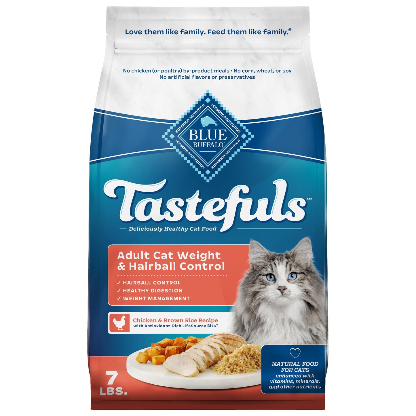 Dry Cat Food for Weight Management & Hairball Control